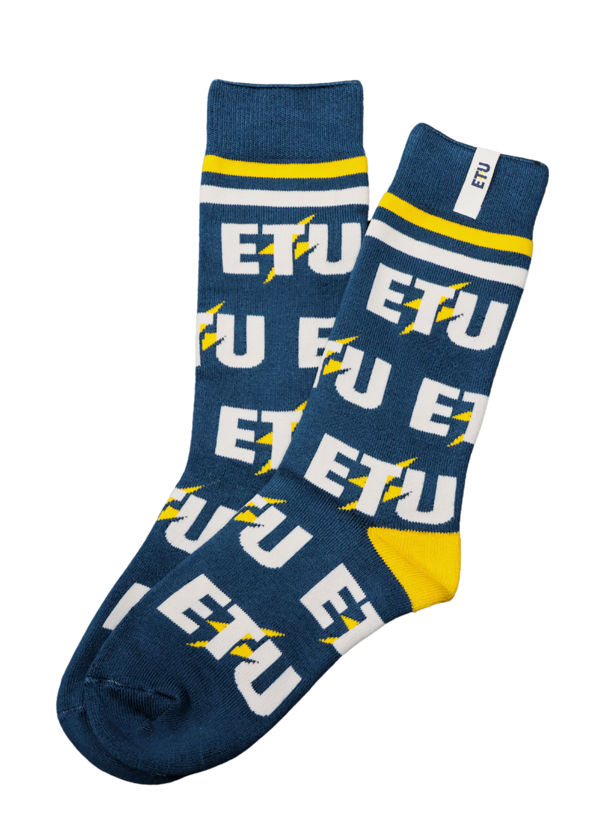 ETU Logo Blue and Yellow Socks