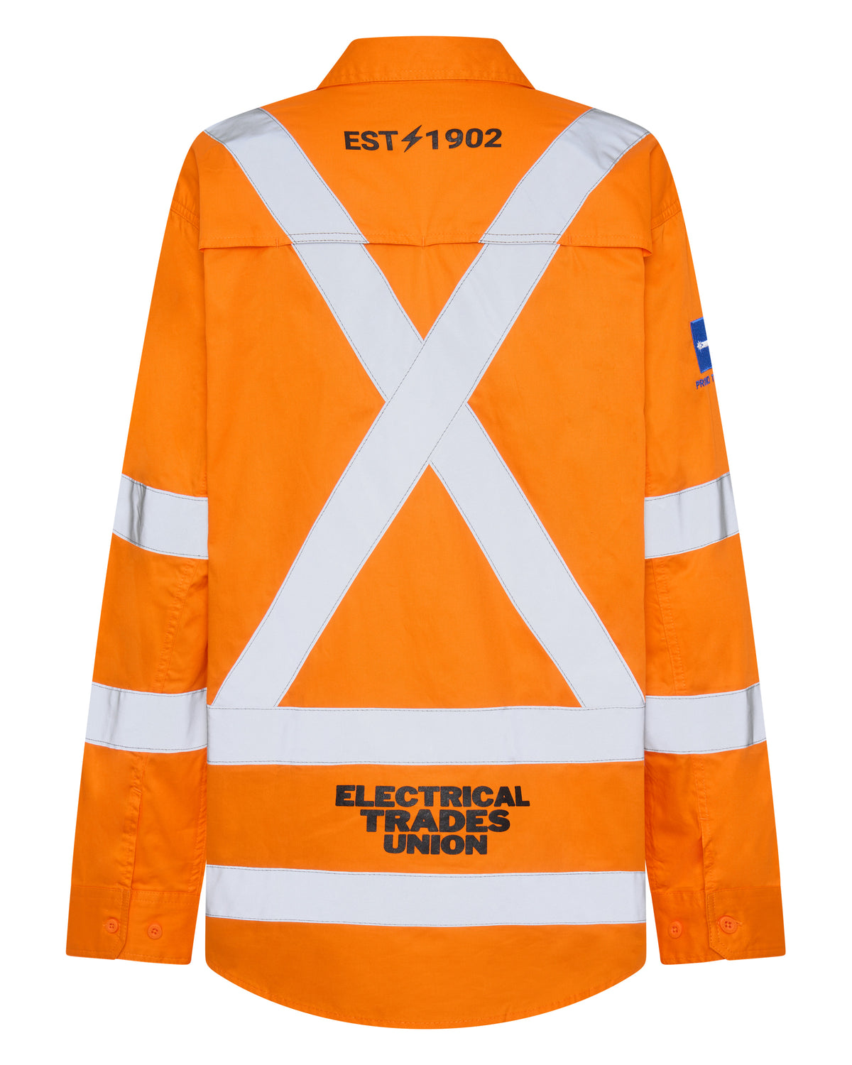 ETU Mens Hi Vis X Back Long Sleeved Shirt
