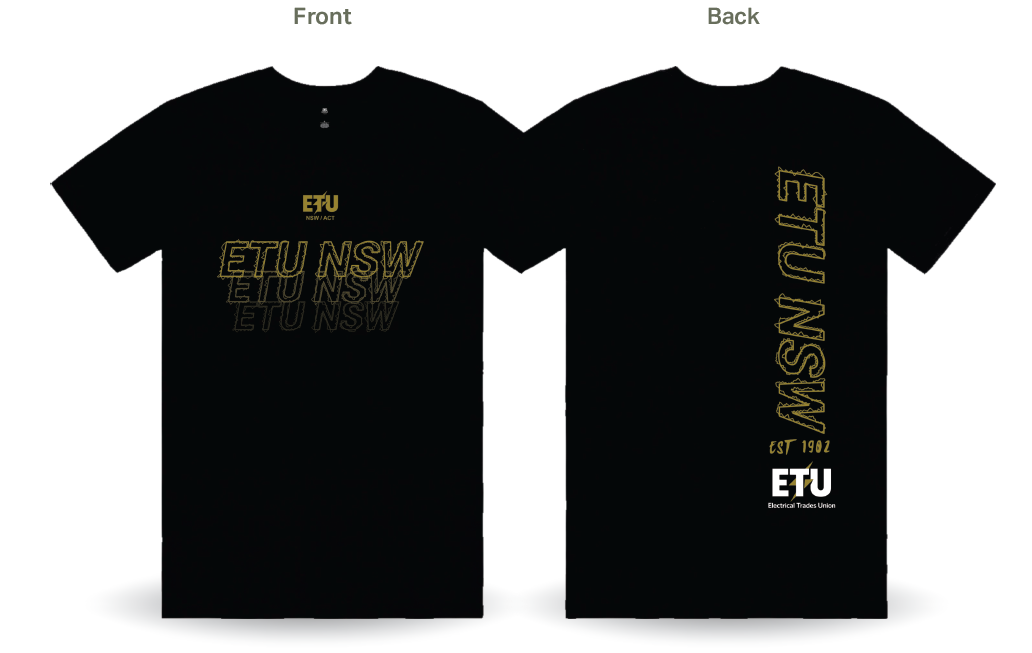 ETU NSW Black and Gold T-Shirt
