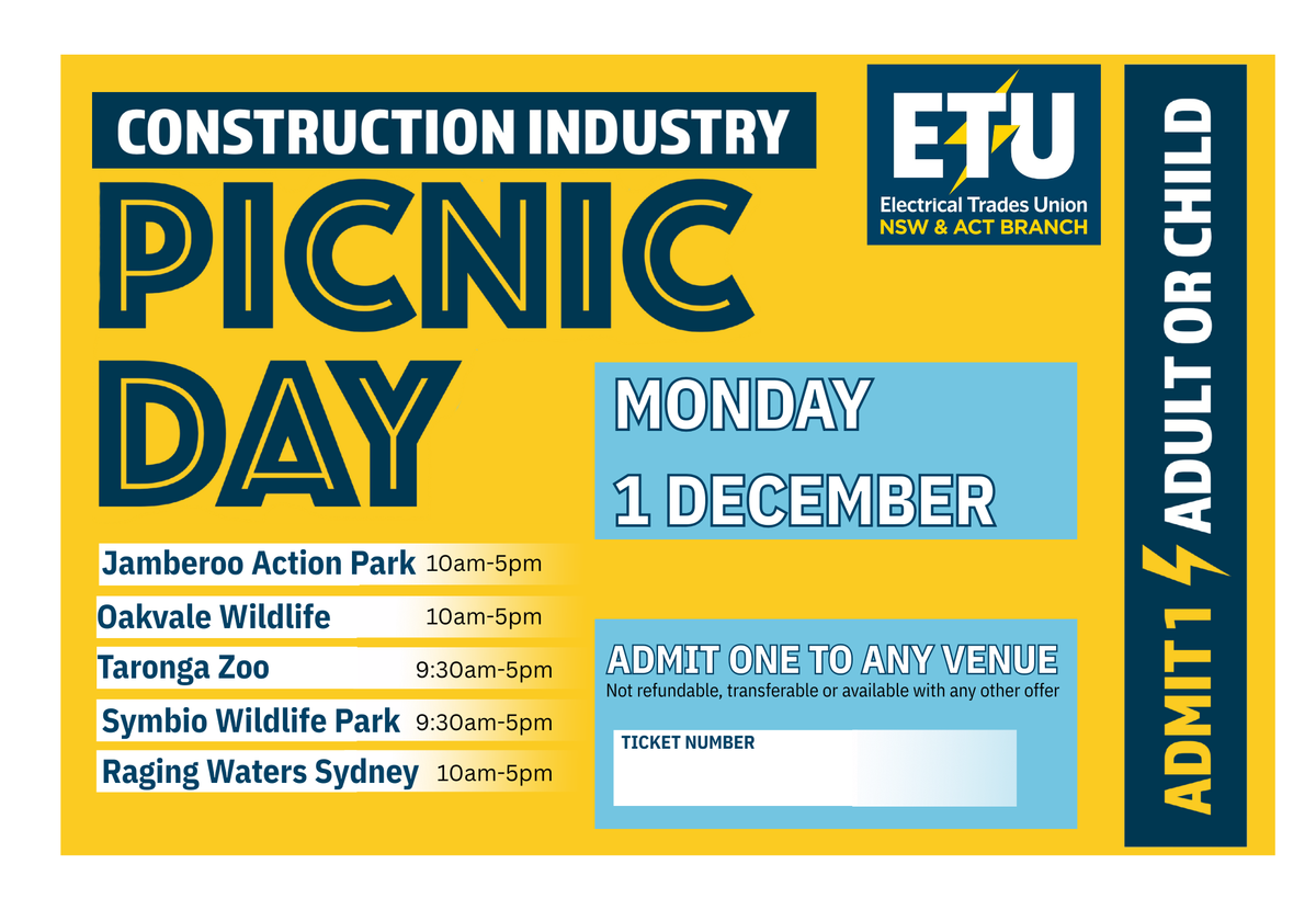 2025 Construction Industry Picnic Day SINGLE Ticket