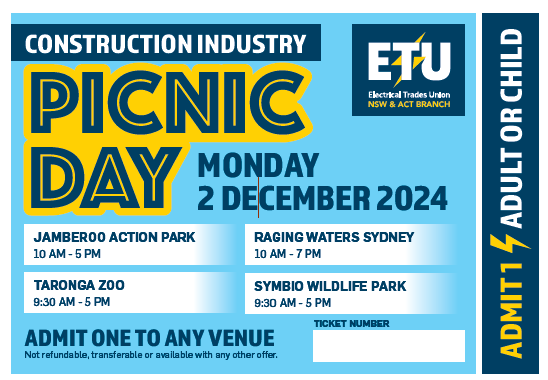 2024 Construction Industry Picnic Day FAMILY Ticket